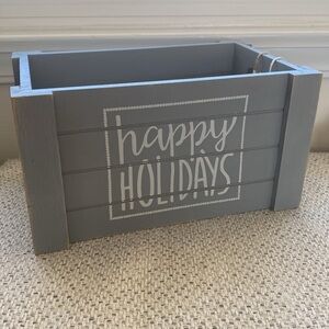 Grey Happy Holidays small goood gift box. Taylor Madison designs. Never used